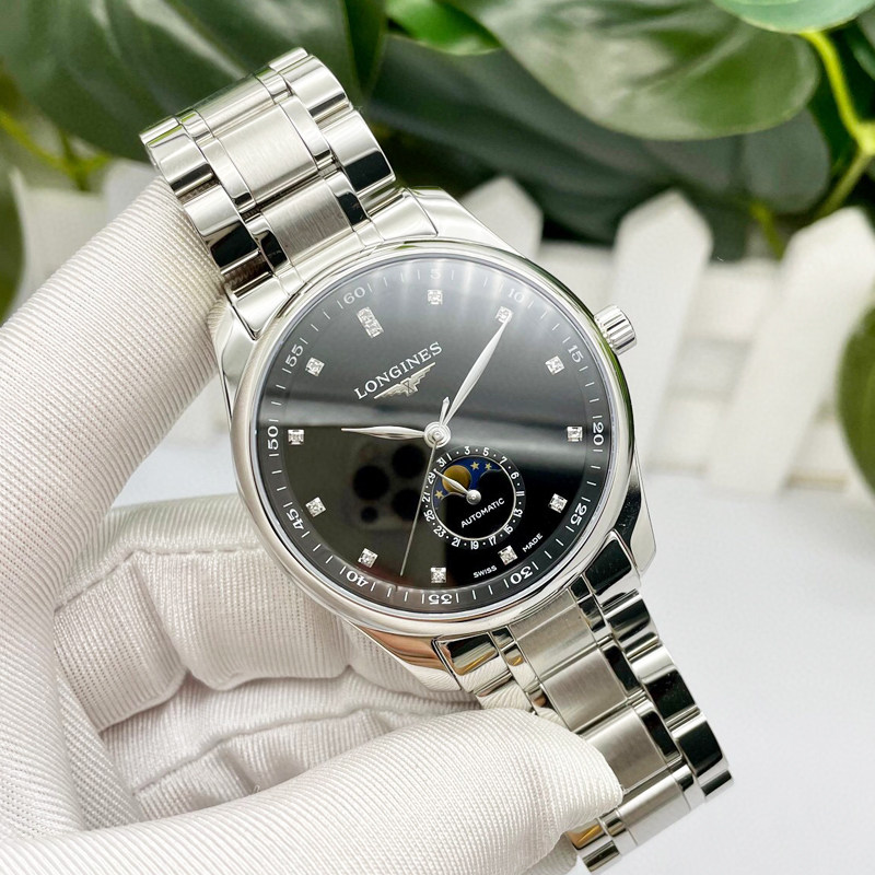 新款9.8新 浪琴名匠系列精钢自动机械腕表月相男表L2.909.4.57.6图片