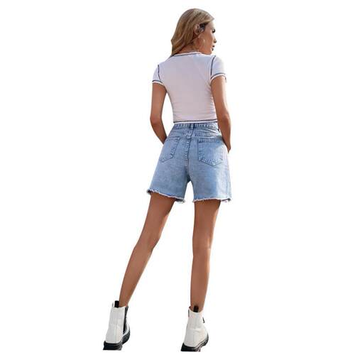 Loose casual female denim shorts high waist loose slim pants