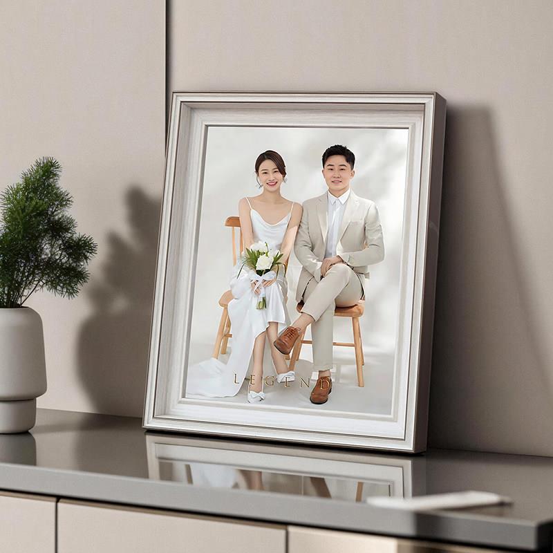 定制婚纱照相框摆台高级感结婚洗照片做成摆台全家福个人照桌摆