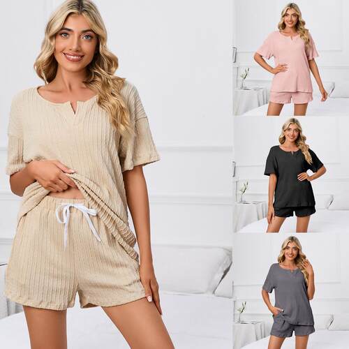 Collar Set Two Home Clothes Pajamas Female
