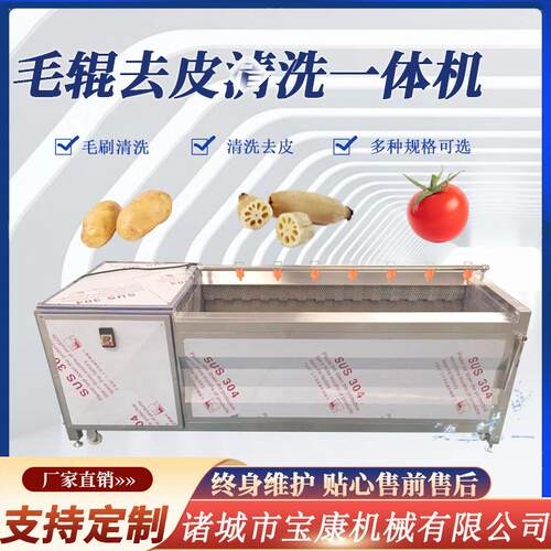 毛辊去皮清洗机全自动芋头土豆清洗去皮机红薯干加工红薯洗泥机