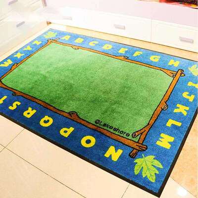 龙印花O橡胶广告地毯商用酒店商场入户多门尼防尘LGO垫色尼龙印花