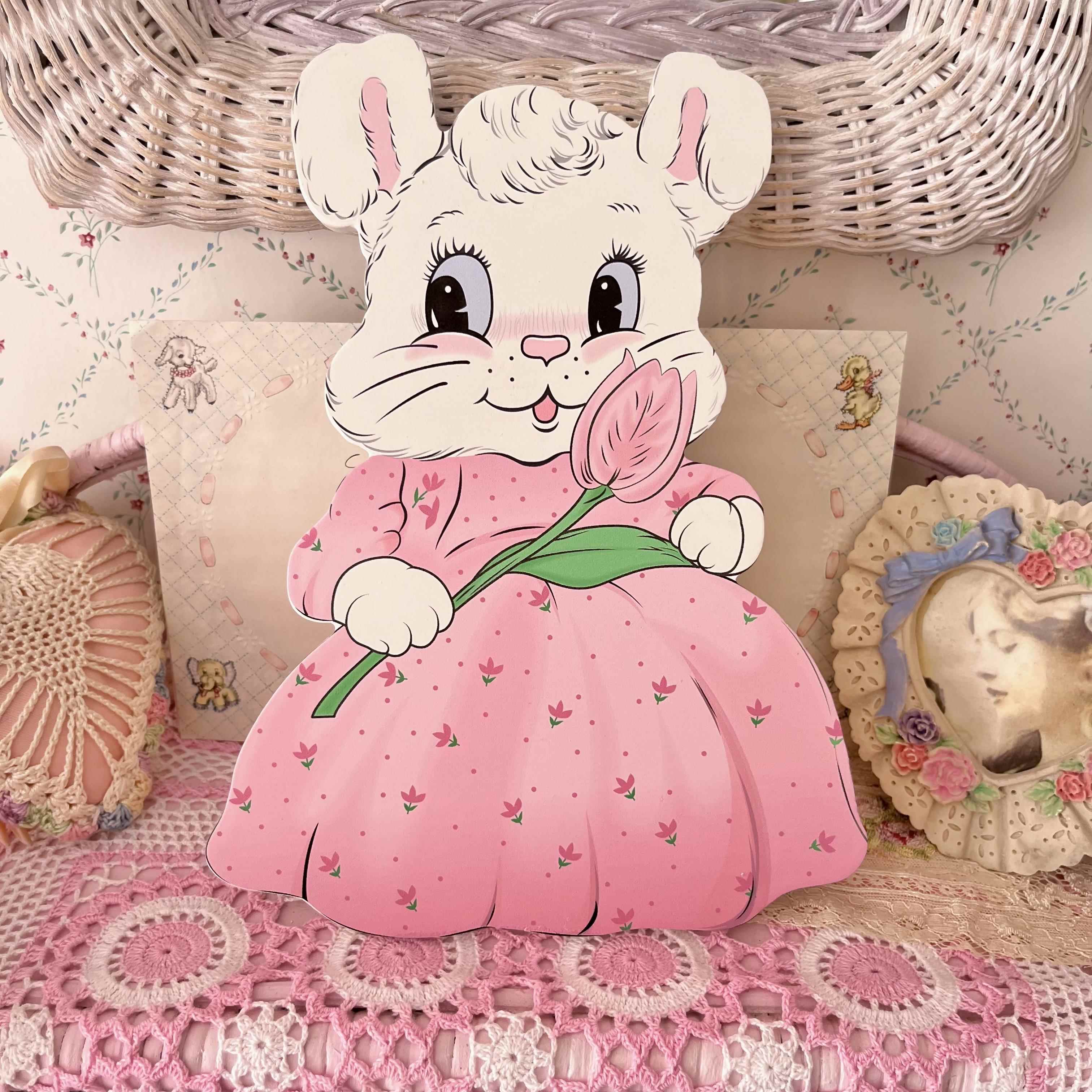 洋菓子SweetHome软乎乎郁金香兔昭和少女壁挂画装饰粉色可爱挂画