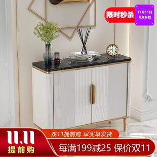 轻奢玄关柜现代极简走廊过道鞋 饰小玄关台子 柜大理石桌1米靠墙装