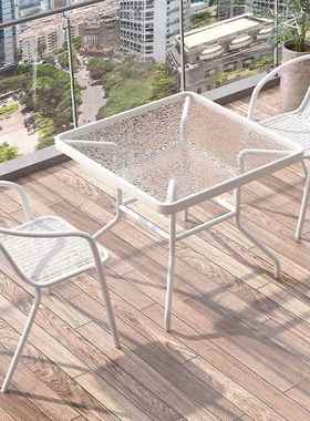 外阳台小桌椅套三户小件休闲茶RPZ桌椅白色组合折叠一桌两椅户型