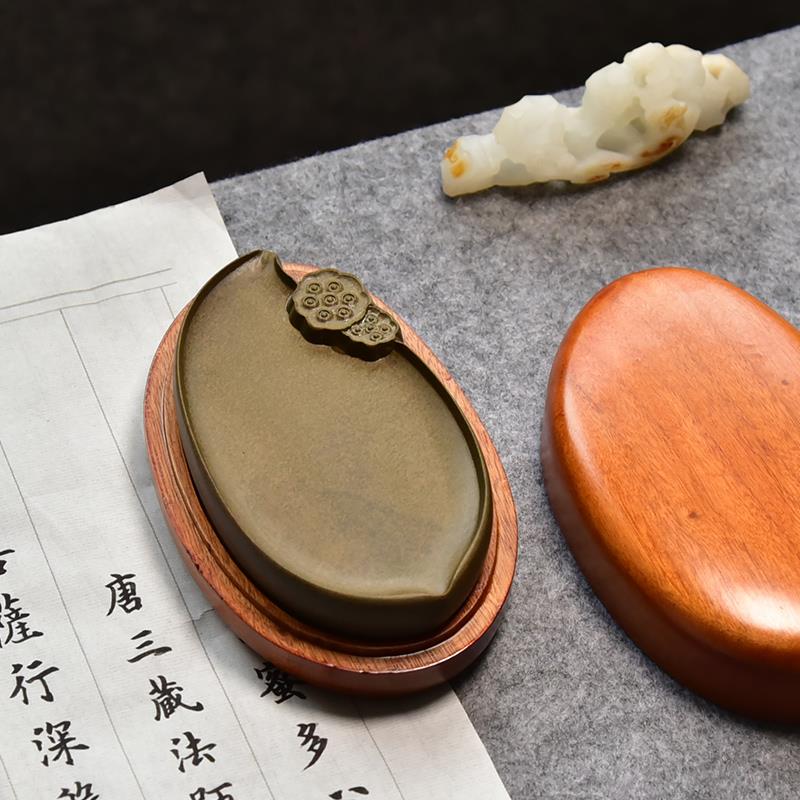 正品高歙砚端砚天原石清老坑鳝鱼黄古济源坑黄鱼子书法国画研磨墨