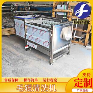 商用全自动不锈钢毛辊清洗机设备土豆起皮清洗机芋头清洗机设备