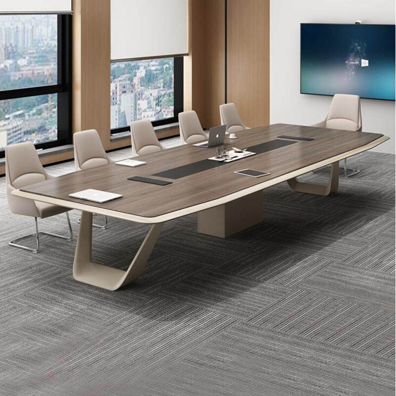 大型烤漆会议桌长桌子简约现代办公工作台会议室洽谈接待桌椅组合