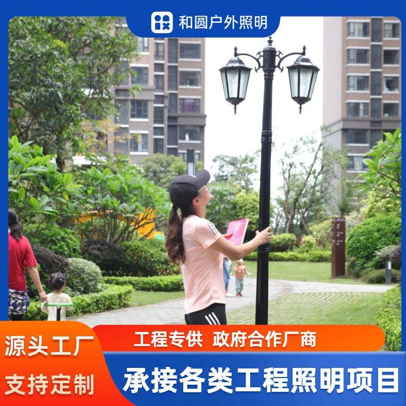 跨境欧式户外庭院灯草坪灯防水花园别墅景观园林LED小区路灯超亮