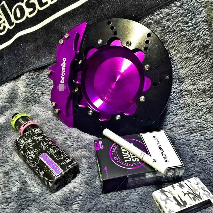 创意个性铝合金汽车碟煞盘卡钳烟灰缸改装车赛车家用摆件装饰礼品
