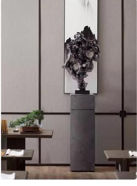 艺贝子新中式太店湖石落地摆件关艺WOZ术品塑样品房玄雕酒大堂装