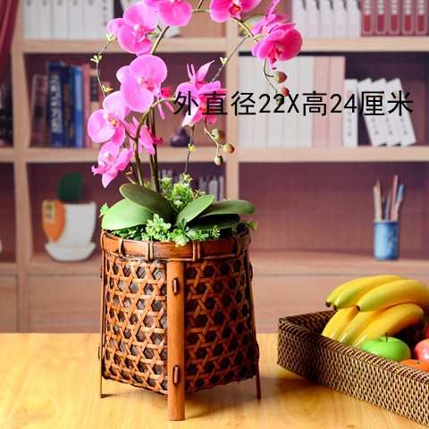 收藏筐传统收纳字画复古竹筐卷轴双层竹编中式编筐四脚手缸编法