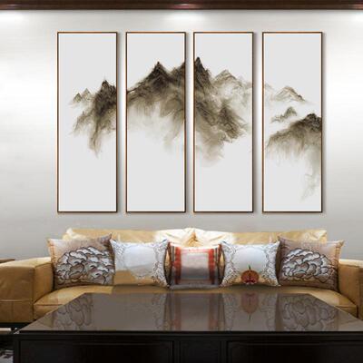 大堂中式画装AXL-030店饰画风景山水画水酒墨画山水挂画玄关壁禅