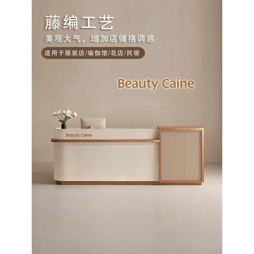 诧寂风藤编服装店吧台桌茶楼养生馆收银台民宿前台接待柜台,商业/办公家具,收银台,淘宝优惠券,粉丝福利购,淘宝优惠卷
