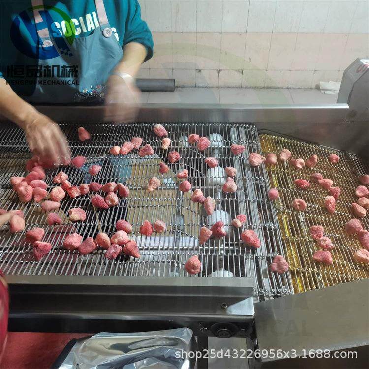 冻干草莓上糖机恒品鲜草莓裹糖机鲜草莓块挂糖机冻干水果裹糖机