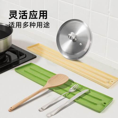 正品硅胶台面式锅盖垫厨房灶台多功能窄缝锅盖收纳垫免打孔防滑沥
