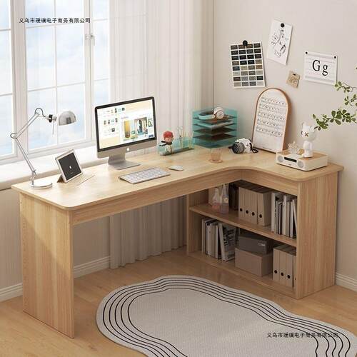 电脑桌子书桌书架一体转角电脑桌学生家用L型拐角学习桌子写字台
