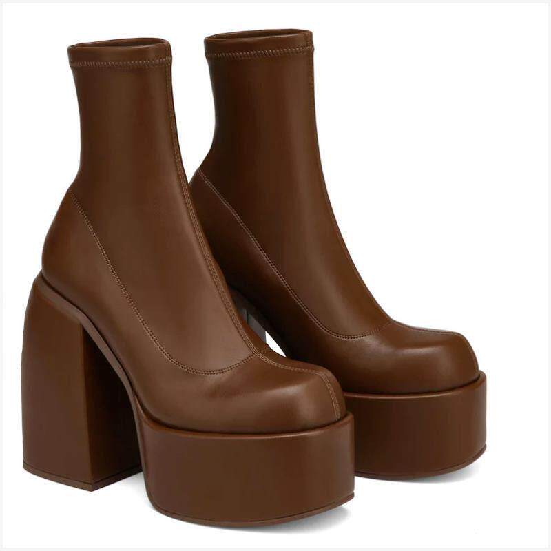 women high heel boots big size 43 martin boots大尺码高跟女短