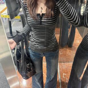 Women'S Fall Winter Fashion Colorblock Striped Knit Sweater