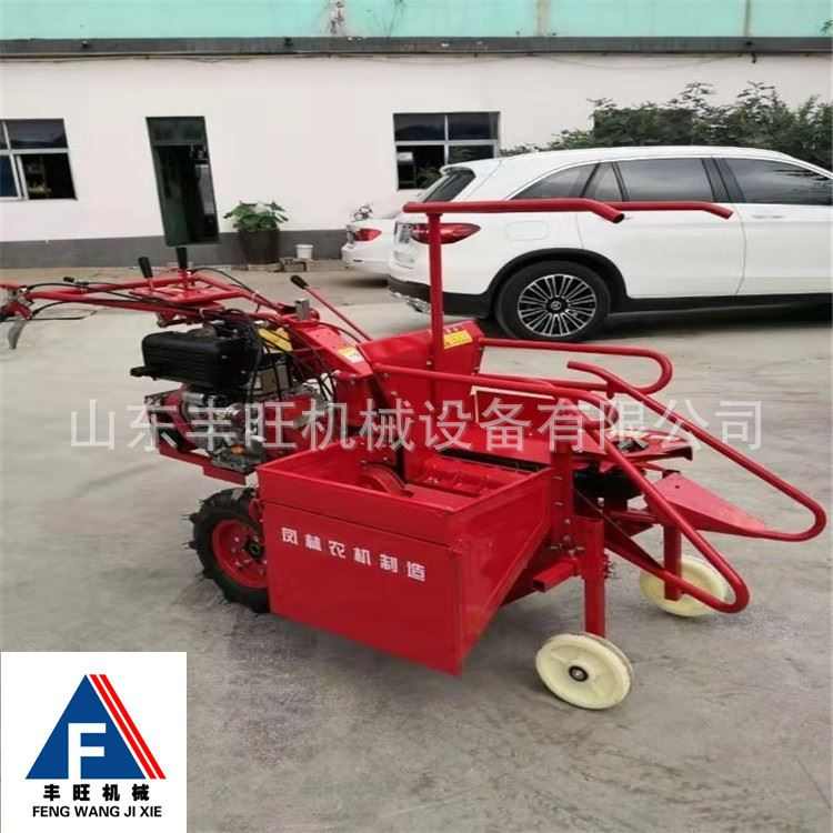 小型手推自走式单行柴油收割机多功能秸秆收获机 农用玉米收获机