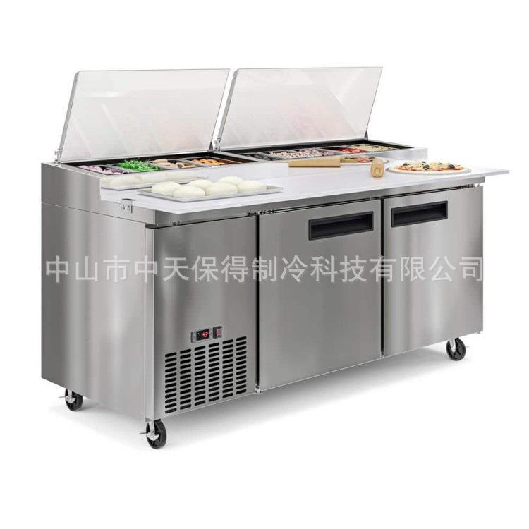商用风冷沙拉柜商用披萨撒料台工作台比萨操作台冷藏柜保鲜柜冰箱