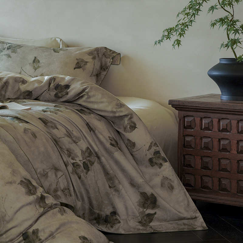 复古缎香丨美学春季长绒棉潮高端提花东方云四印花s100件套国清雅