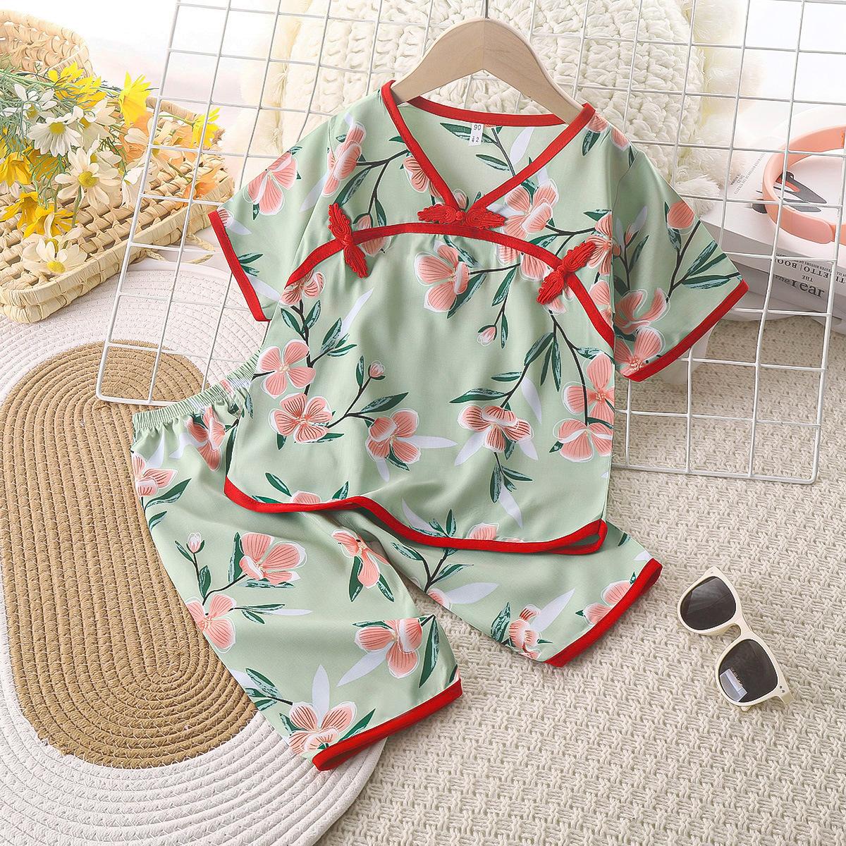 人造棉民族风童套装儿童运动套装