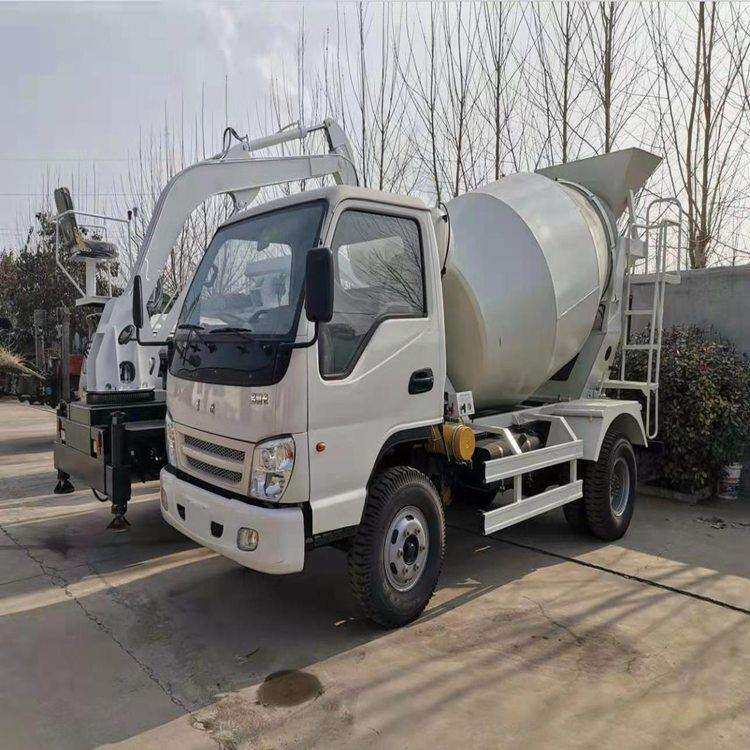 农房建设搅拌车水泥罐车 后卸运输小型3方混凝土搅拌车图片及价格