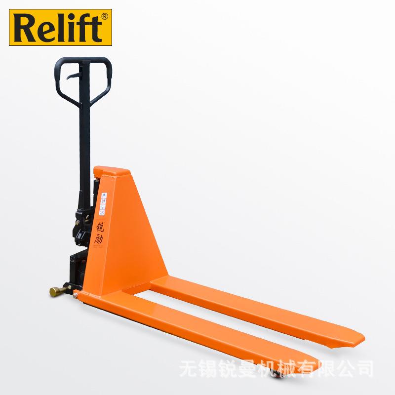 Relift手动液压高起升搬运车1吨高升程装卸托盘叉车升高0.8米