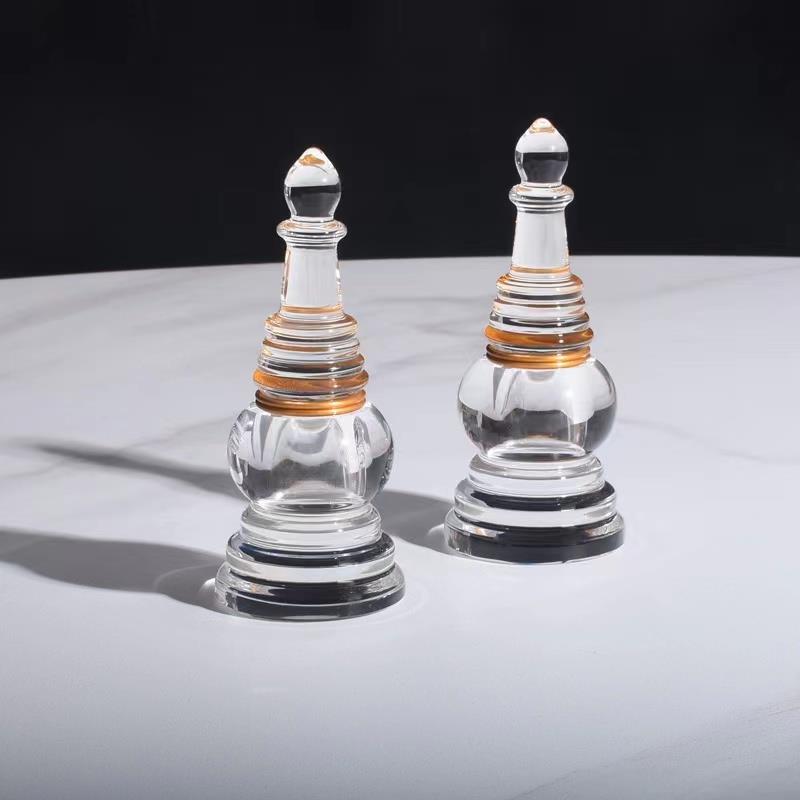 小号水晶舍利塔螺纹密封透明佛塔菩提塔白水晶塔玄关佛堂宝塔摆件