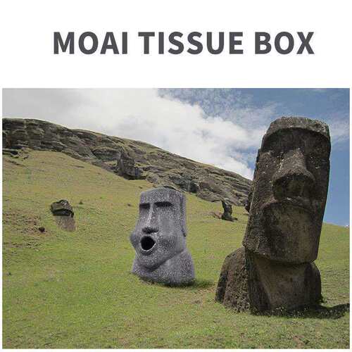 工厂 MOAI摩艾石像复活节岛人像石头纸巾抽 纸巾收纳桶餐巾抽