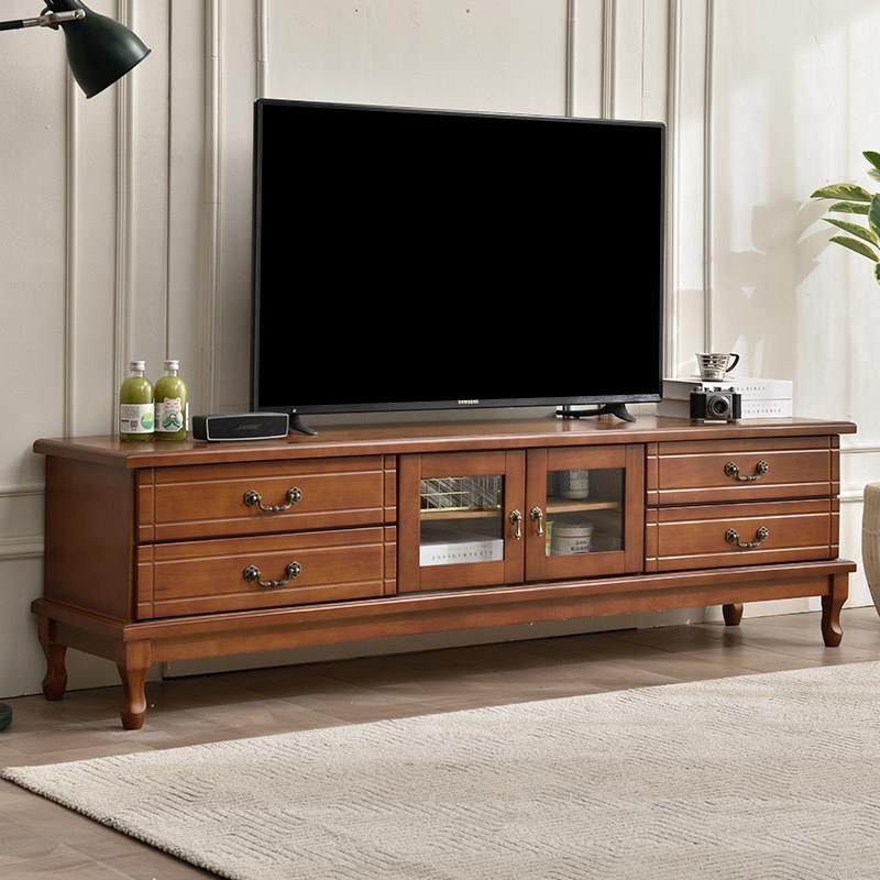 实木电视柜客厅家用简约现代小户型美式茶几电视机柜组合落地收纳,住宅家具,电视柜,淘宝优惠券,粉丝福利购,淘宝优惠卷