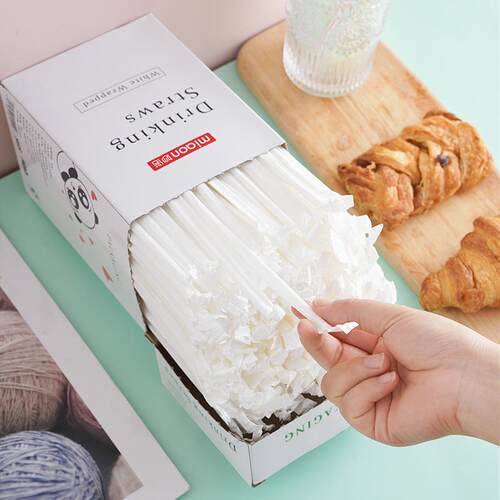 Individually Wrapped Disposable Straws - Single Pack, Suitab