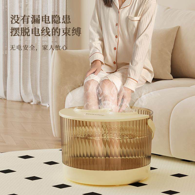 泡脚桶小腿洗脚盆宿舍保温塑料按摩加高厚透明家用养生桶足浴桶