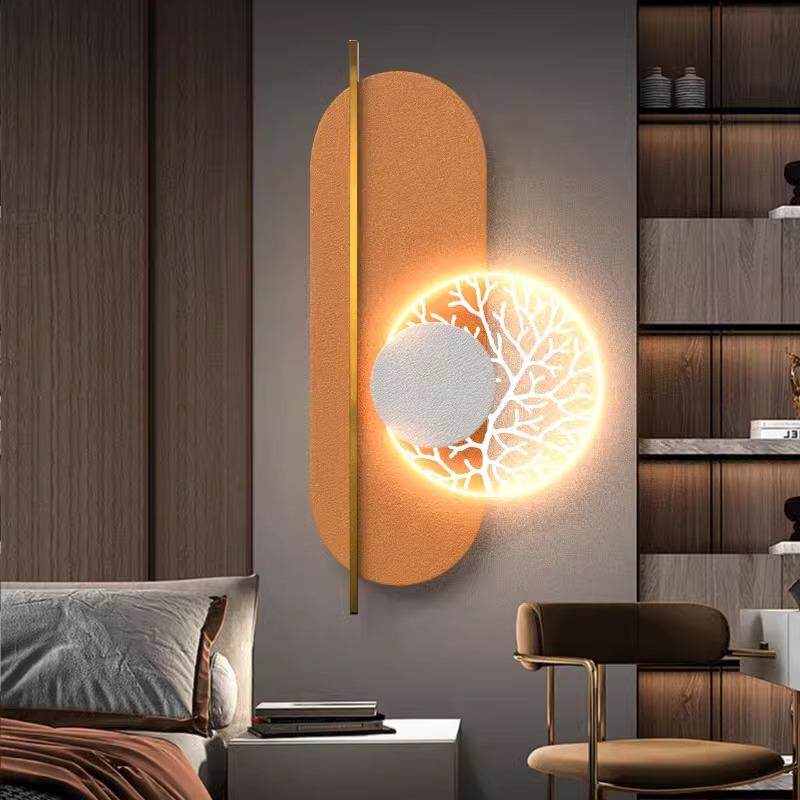 简约现代玄关装饰画客厅沙发旁LED灯挂画卧室床头柜壁灯砂岩壁画