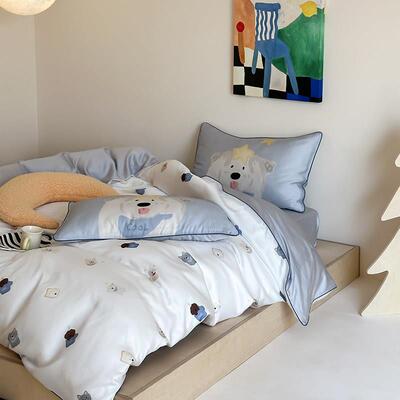 60支兰精天丝儿童三件组1.2米 可爱凉感天丝印花四件套1.5/1.8米