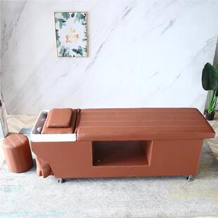 美痧容院容刮美床圆头实木洗头床水疗水床疗盆头das34部熏蒸机全