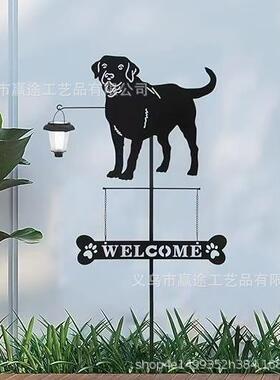 热卖金属特大狗狗提灯地插外户庭院饰艺品摆装件公园风向3698工标