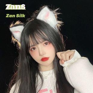 可爱猫耳朵头饰日系网红白色毛绒兽耳狐狸发卡夹子猫咪女万圣节