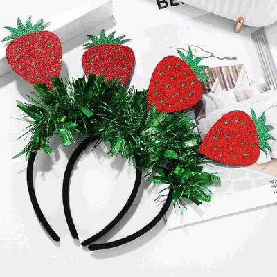 2 Pcs Strawberry Headband Hairbands Strawberries Headpieces