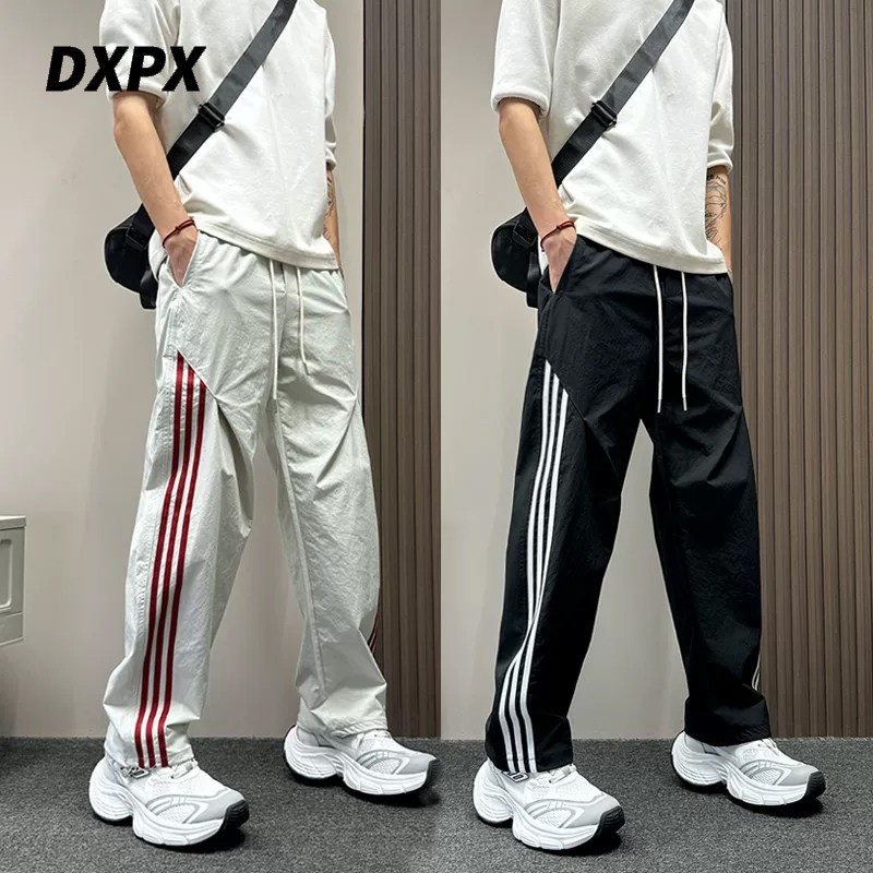 DXPX品牌专柜美式条纹休闲裤男式潮牌夏季新款宽松直筒款运动长裤