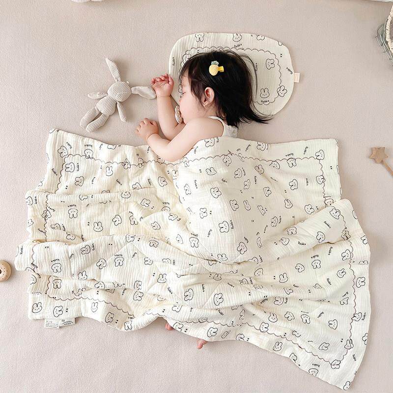 婴儿夏凉被纯棉纱布空调被儿童全棉幼儿园夏季午睡薄被子宝宝盖毯