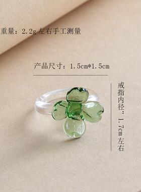 淄博琉璃戒指饰品创意设计感食指旋转送礼新款蝶结艺品个性手工