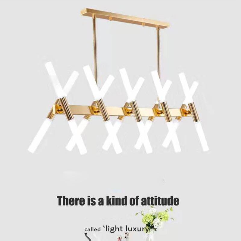 北欧人字树杈餐厅吊灯后现代简约风格设计师长方形吧台餐厅灯