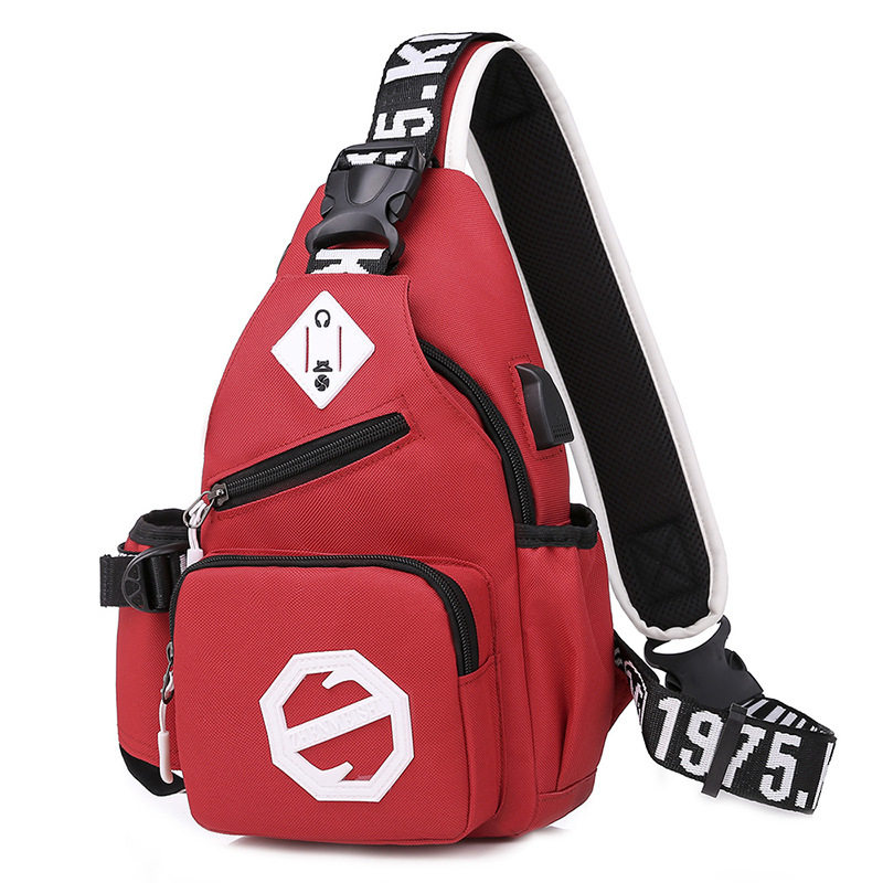 儿童斜挎包男童新款网红时尚男孩帅气胸包小学生单肩小背包腰包潮