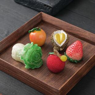 茶台装饰摆件变色水果茶宠摆件精品可养茶桌茶盘荔枝茶玩茶具配件