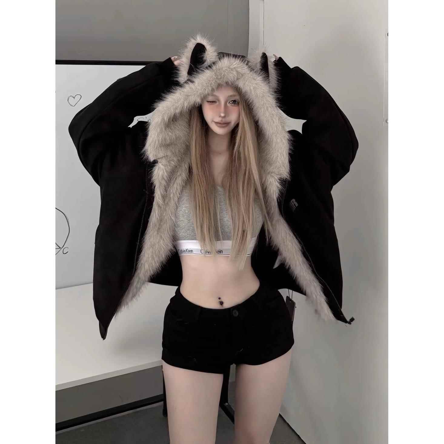 座山雕棉衣棉服女款2025新款冬季派克服小个子棉袄加绒加厚外套潮