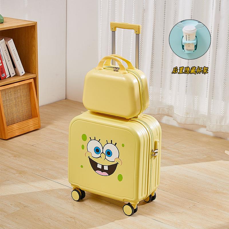 高档小行李箱童男旅孩可坐18寸卡通小学生儿女可登机行密码箱皮拉