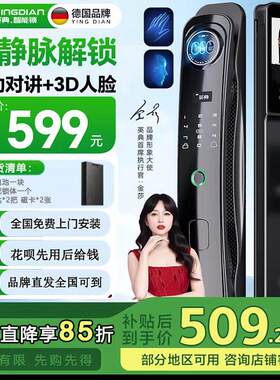 英典YINGDIAN 智能门锁指纹锁3D人脸全自动密码锁入户门锁电子锁