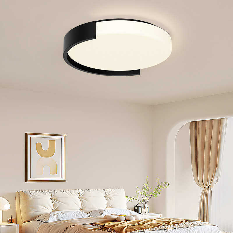 卧室灯日式侘寂风创意胡桃木色设计师灯具简约圆形温馨房间吸顶灯,家装灯饰光源,智能吸顶灯,淘宝优惠券,粉丝福利购,淘宝优惠卷